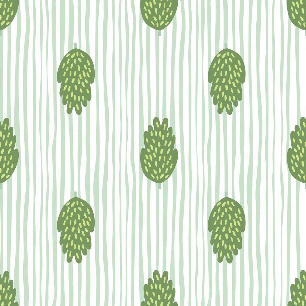 Artistic tree and foliage illustration in a repeating pattern. vector