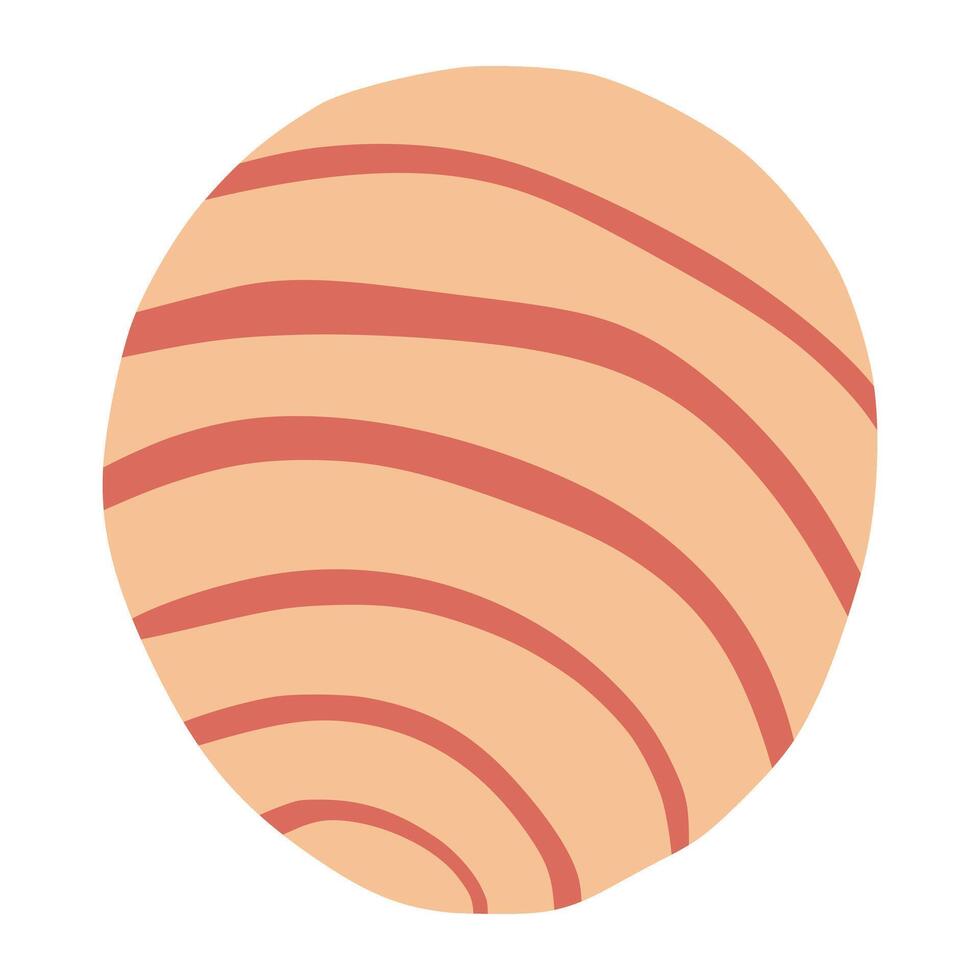 Minimalist Abstract Circular Peach Shape with Curved Lines vector