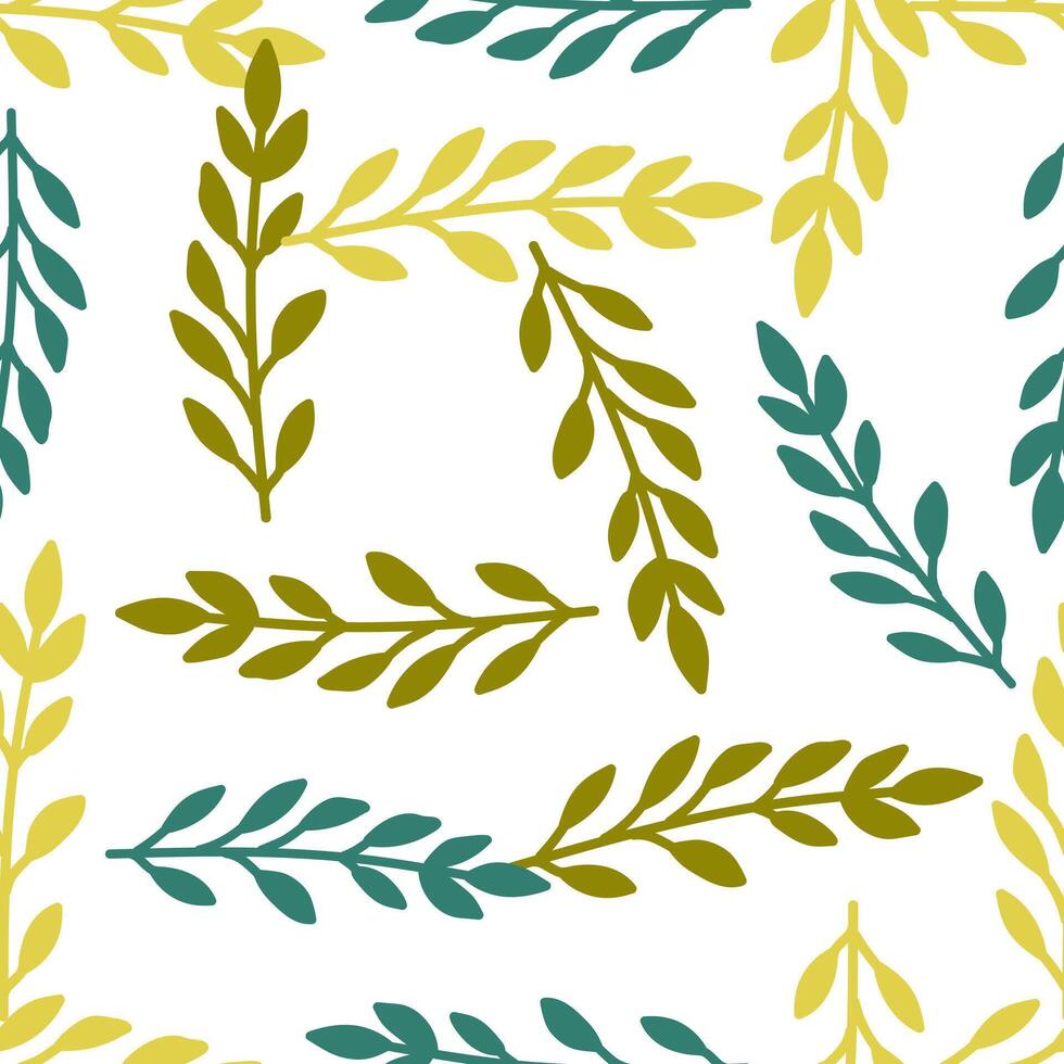 Elegant botanical wallpaper featuring a seamless pattern of leaves and blossoms vector