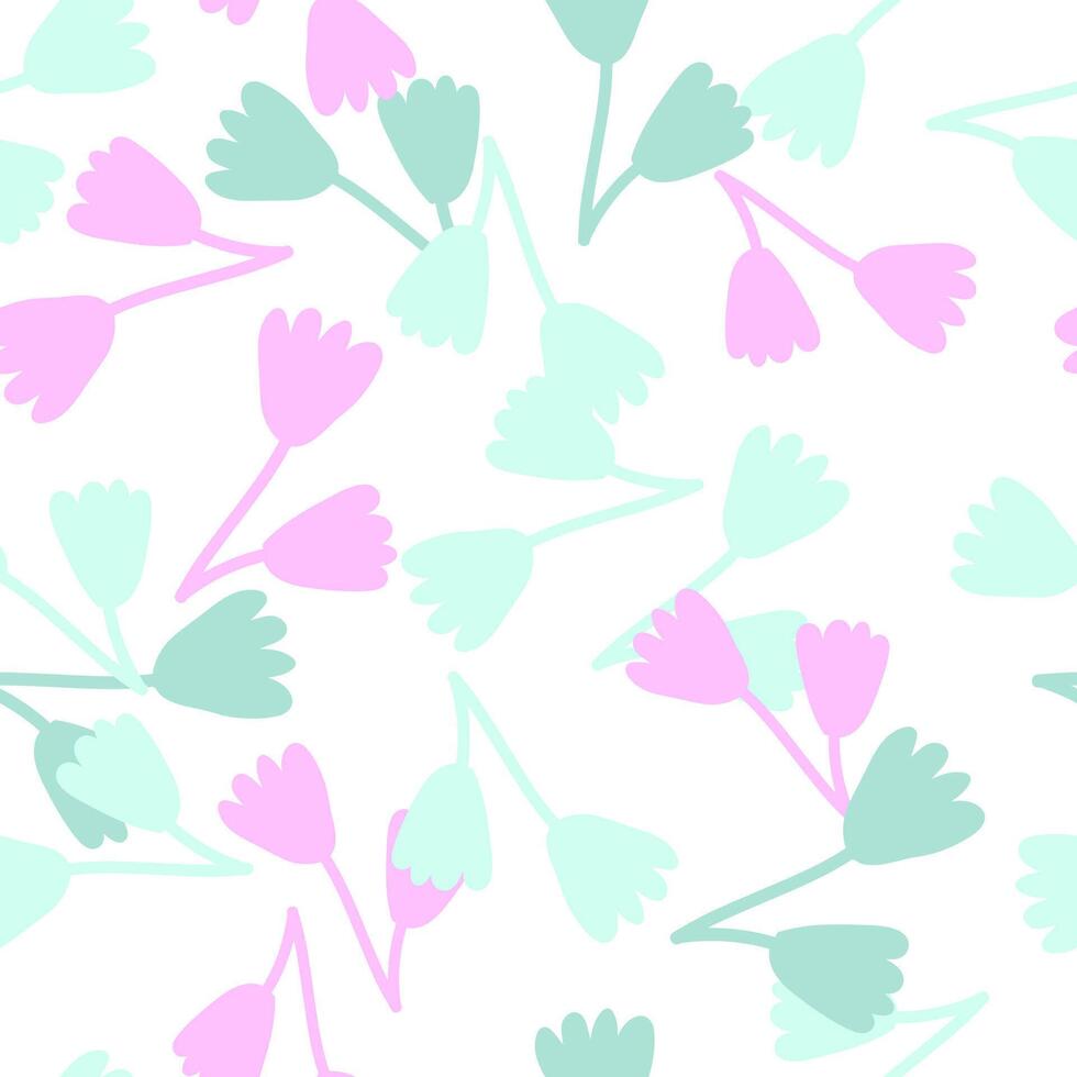 Elegant seamless floral pattern with blooming tulips. vector
