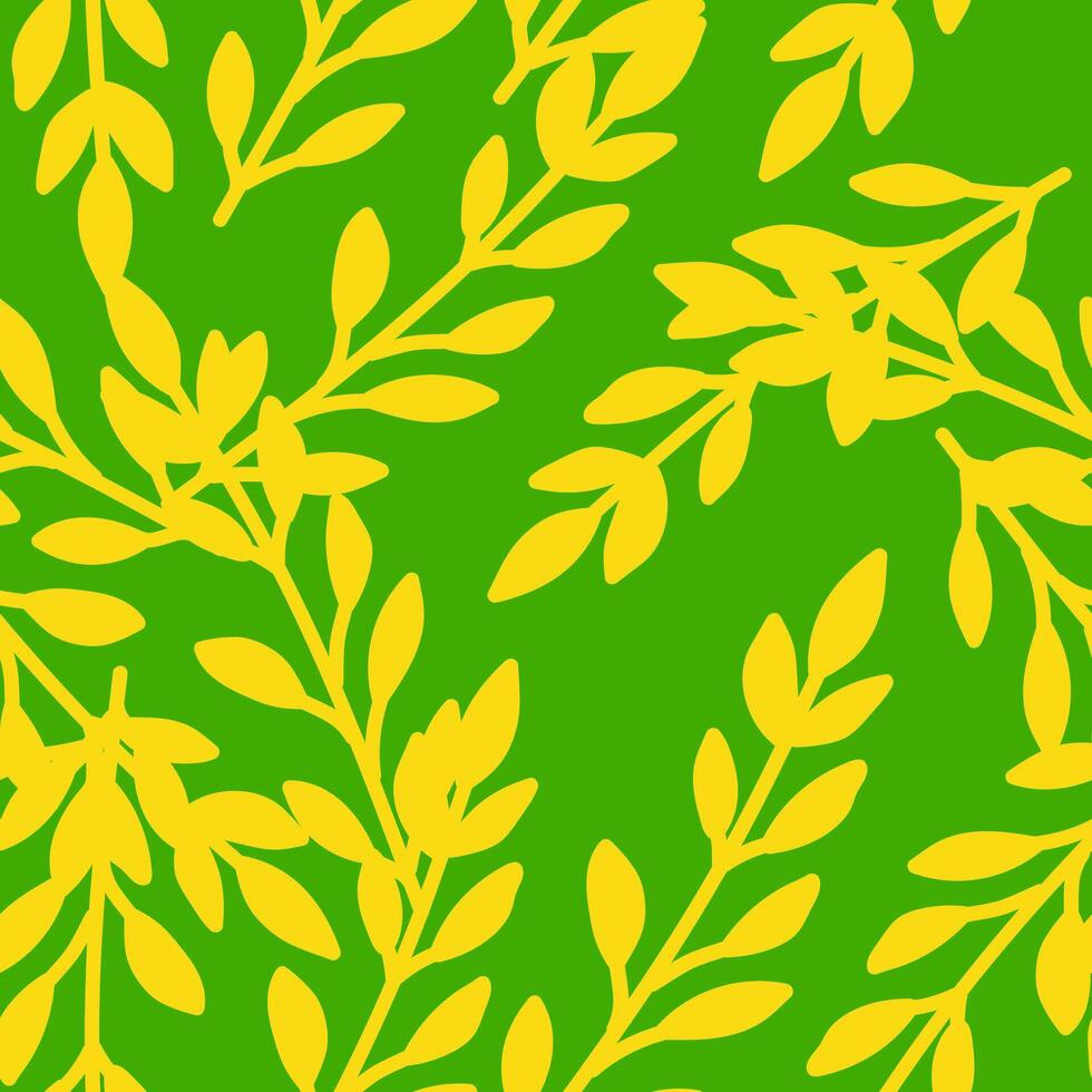 Elegant botanical wallpaper featuring a seamless pattern of leaves and blossoms vector