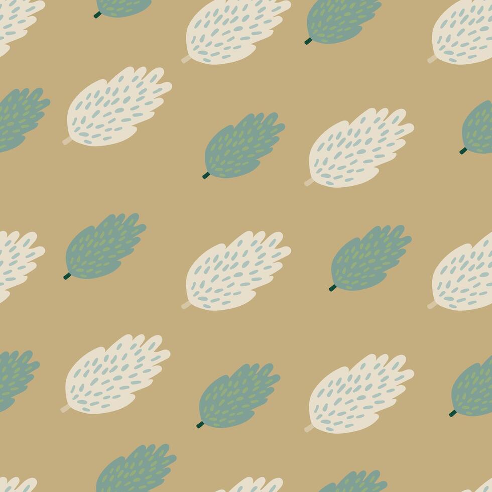 Artistic tree and foliage illustration in a repeating pattern. vector