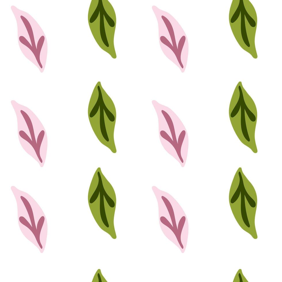 Vibrant, seamless botanical illustration with a fresh leaves. vector