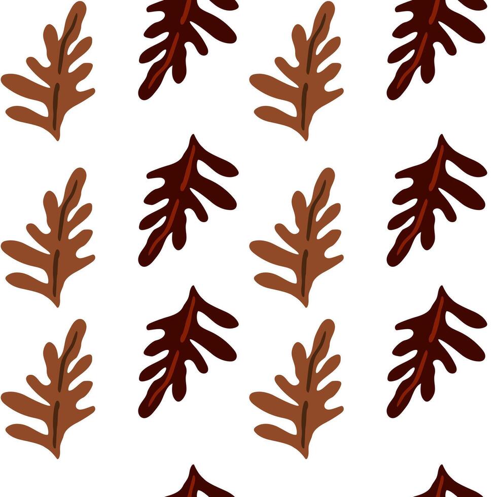 Lush green leaves and exotic plants in a seamless pattern. vector