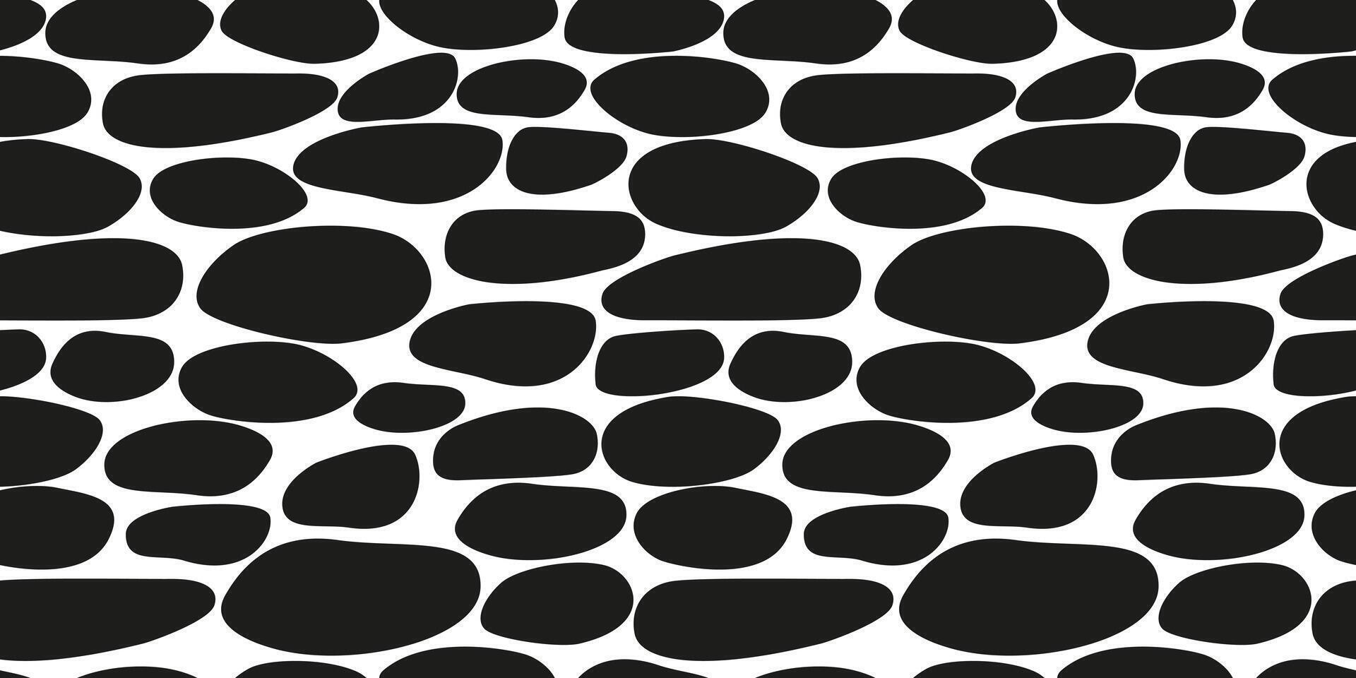 Black and white seamless pattern of rocks. vector