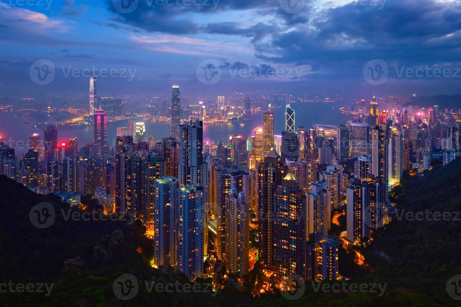 Hong Kong skyscrapers skyline cityscape view photo