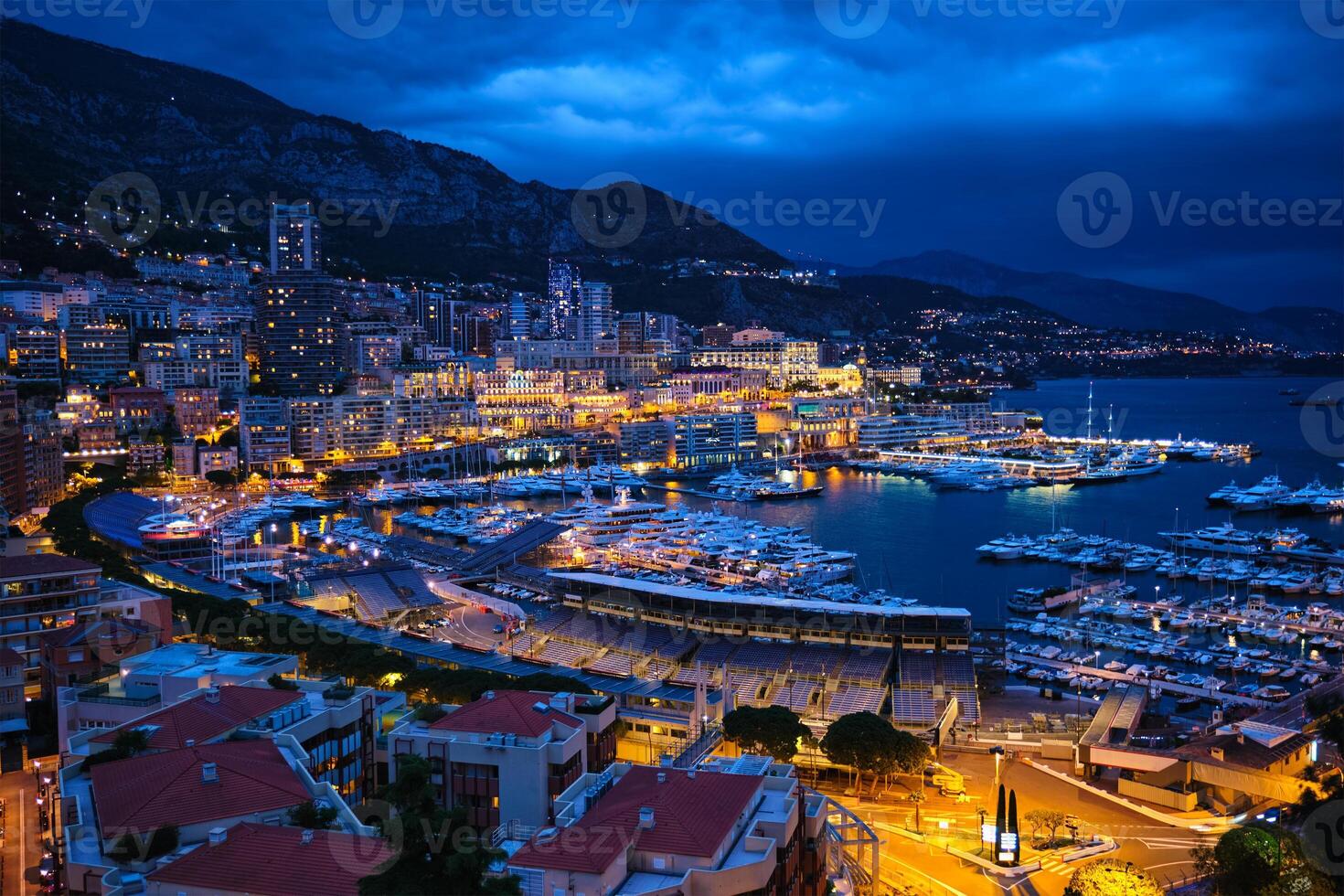 View of Monaco in the night photo