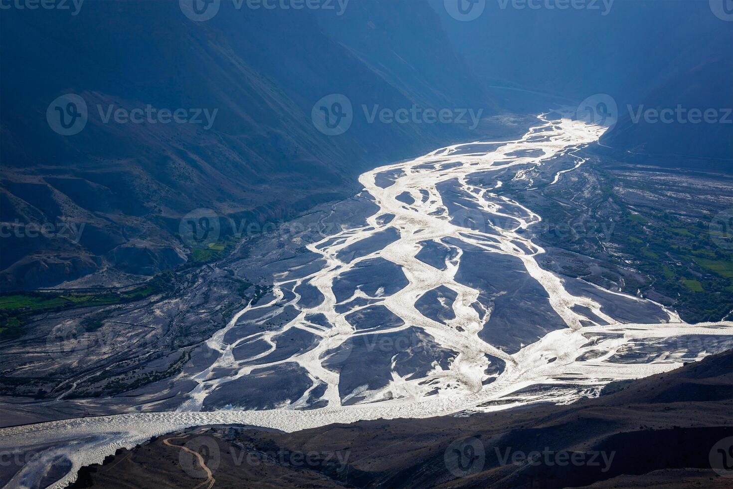 Confluence of Pin and Spiti rivers in Himalayas photo