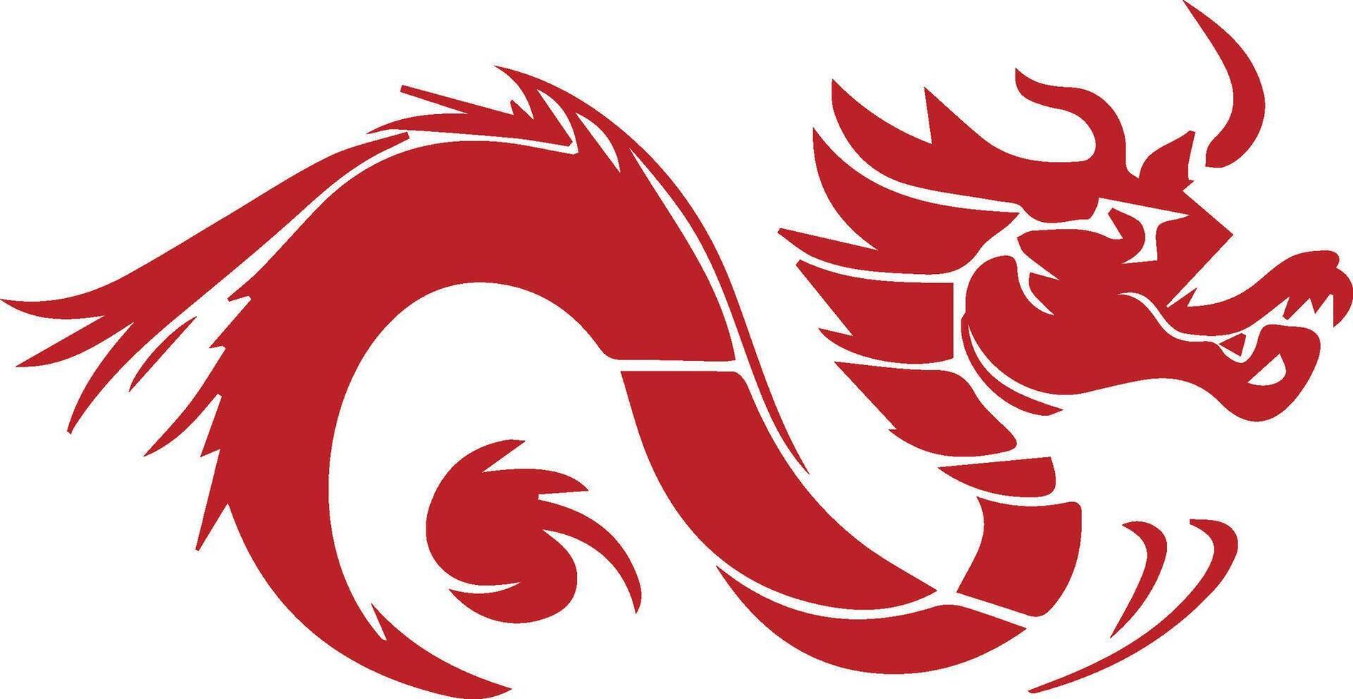 a red dragon is shown in the shape of a dragon vector