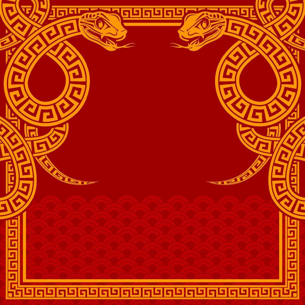 Happy chinese new year 2025 the snake zodiac sign with frame red a paper cut style on color background. vector