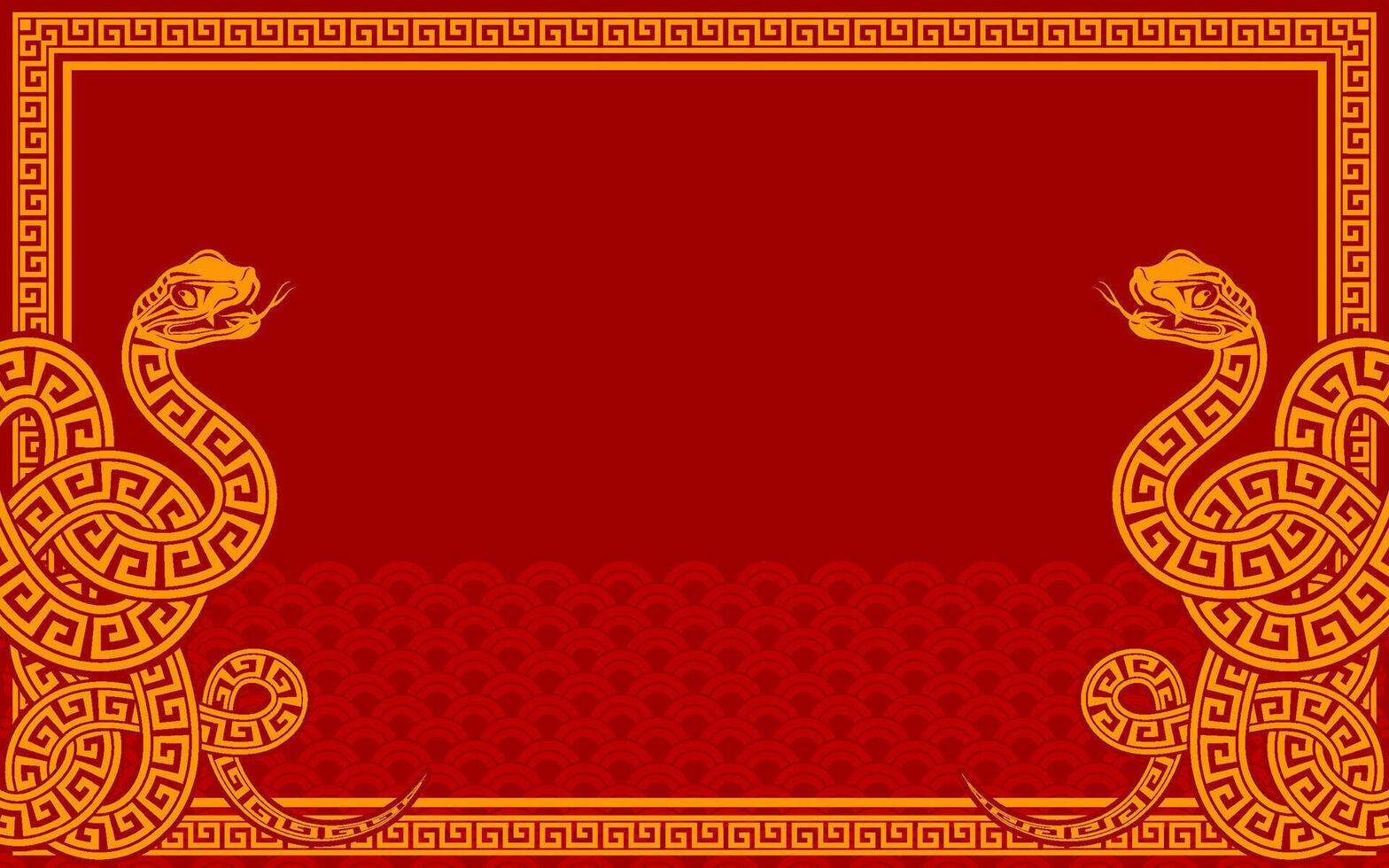 Happy chinese new year 2025 the snake zodiac sign with frame red a paper cut style on color background. vector