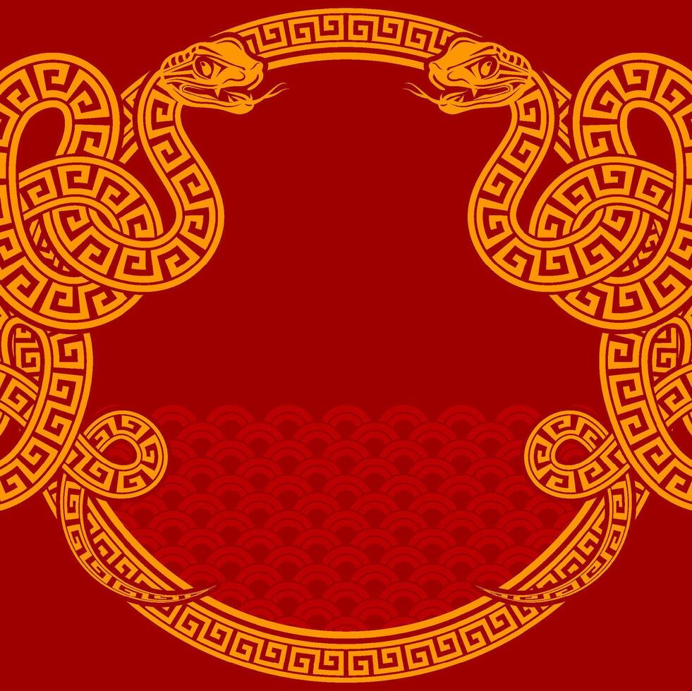 Happy chinese new year 2025 the snake zodiac sign with frame red a paper cut style on color background. vector