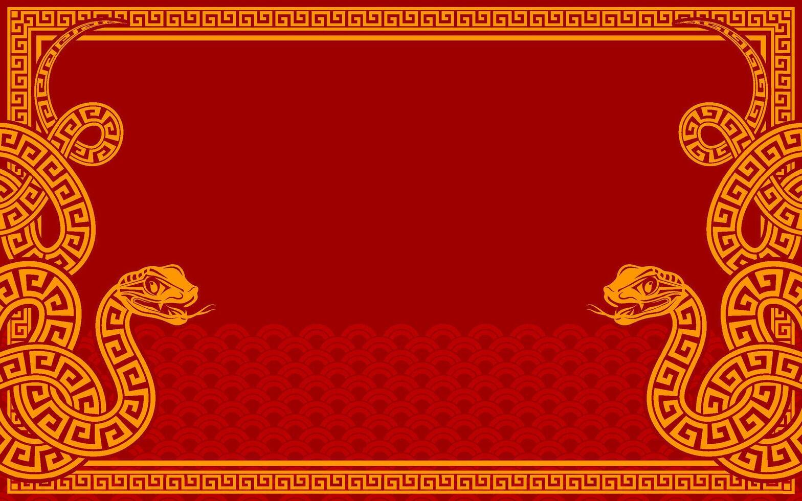 Happy chinese new year 2025 the snake zodiac sign with frame red a paper cut style on color background. vector