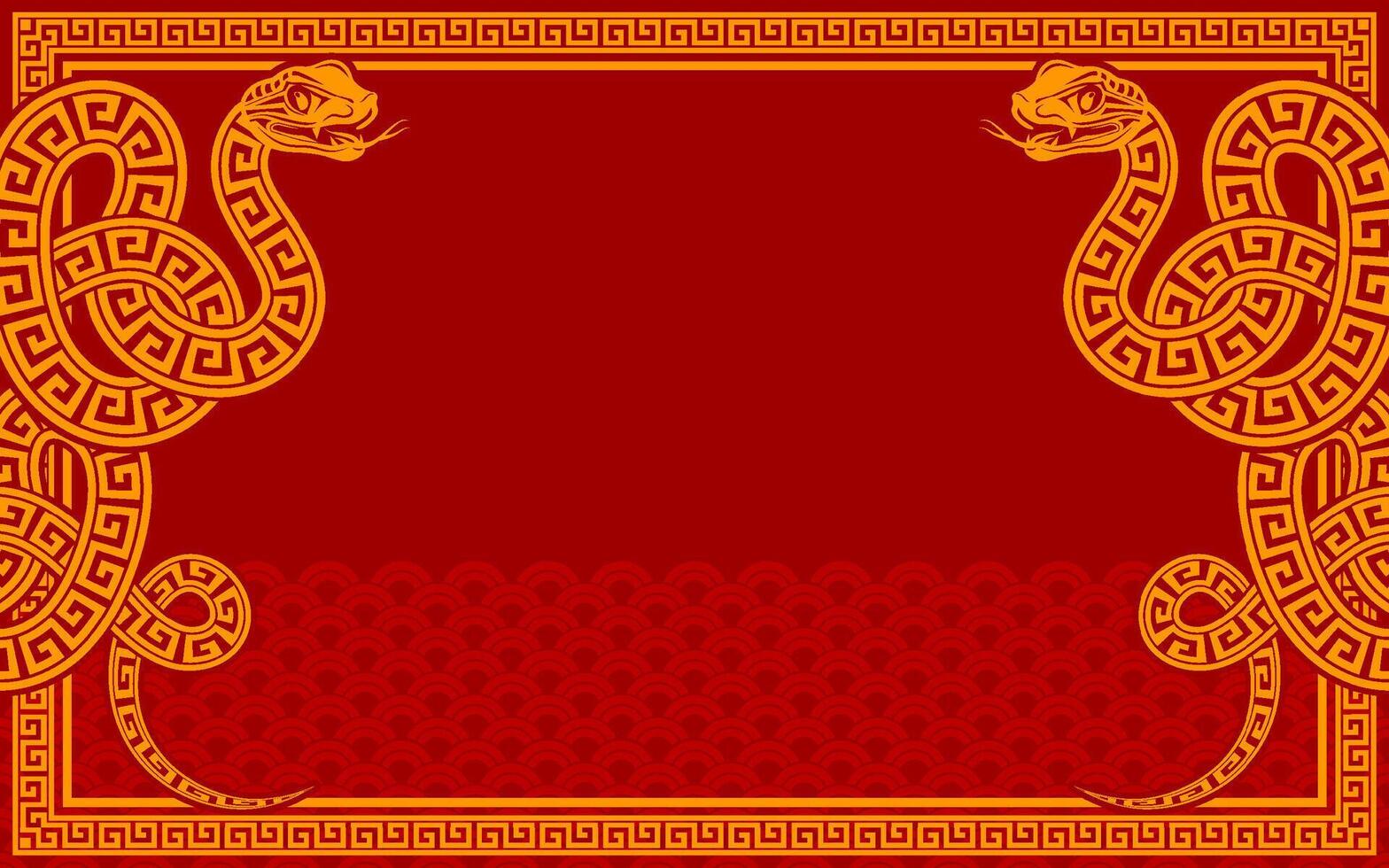 Happy chinese new year 2025 the snake zodiac sign with frame red a paper cut style on color background. vector