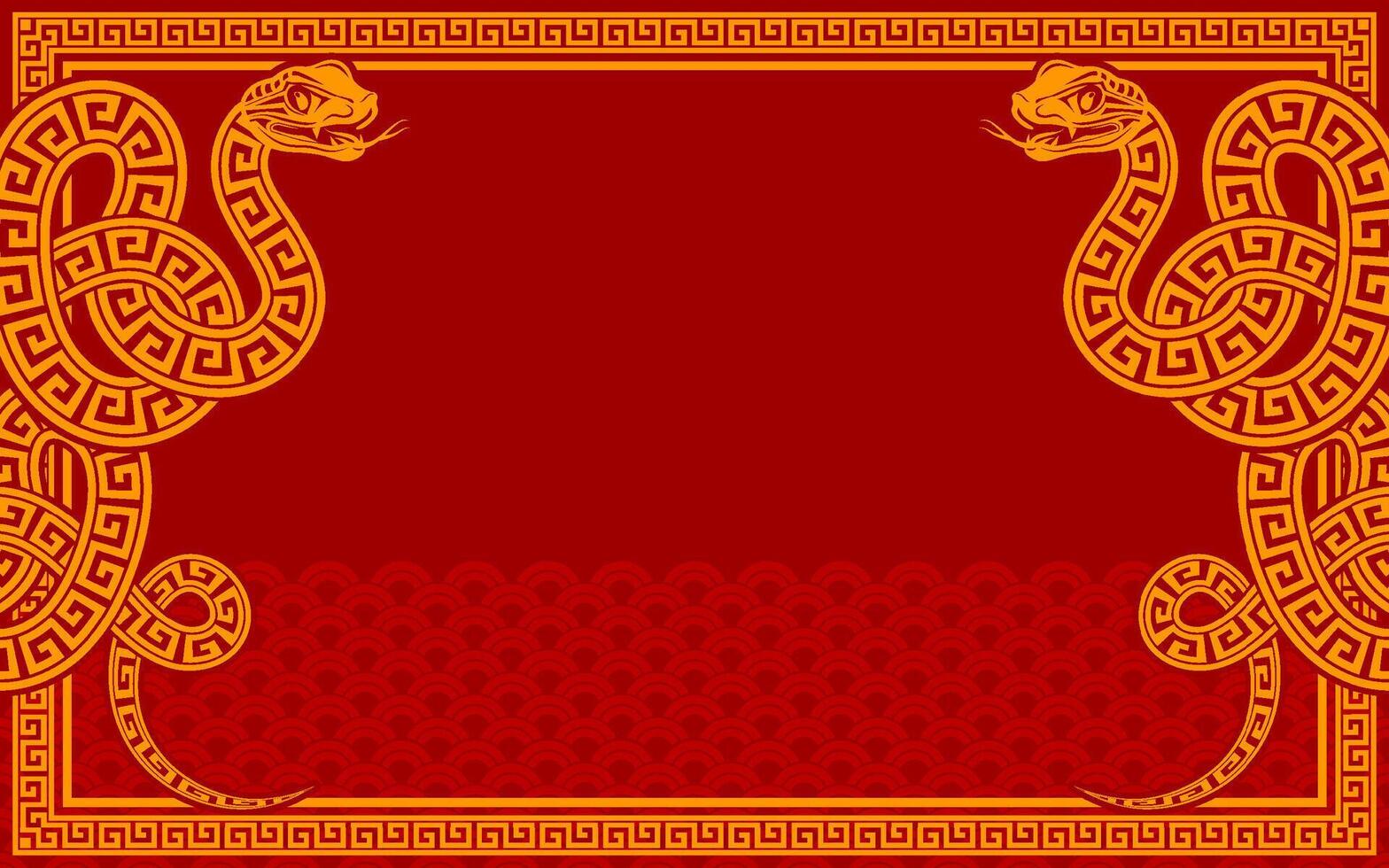 Happy chinese new year 2025 the snake zodiac sign with frame red a paper cut style on color background. vector