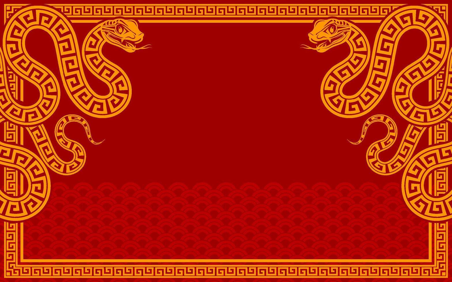 Happy chinese new year 2025 the snake zodiac sign with frame red a paper cut style on color background. vector