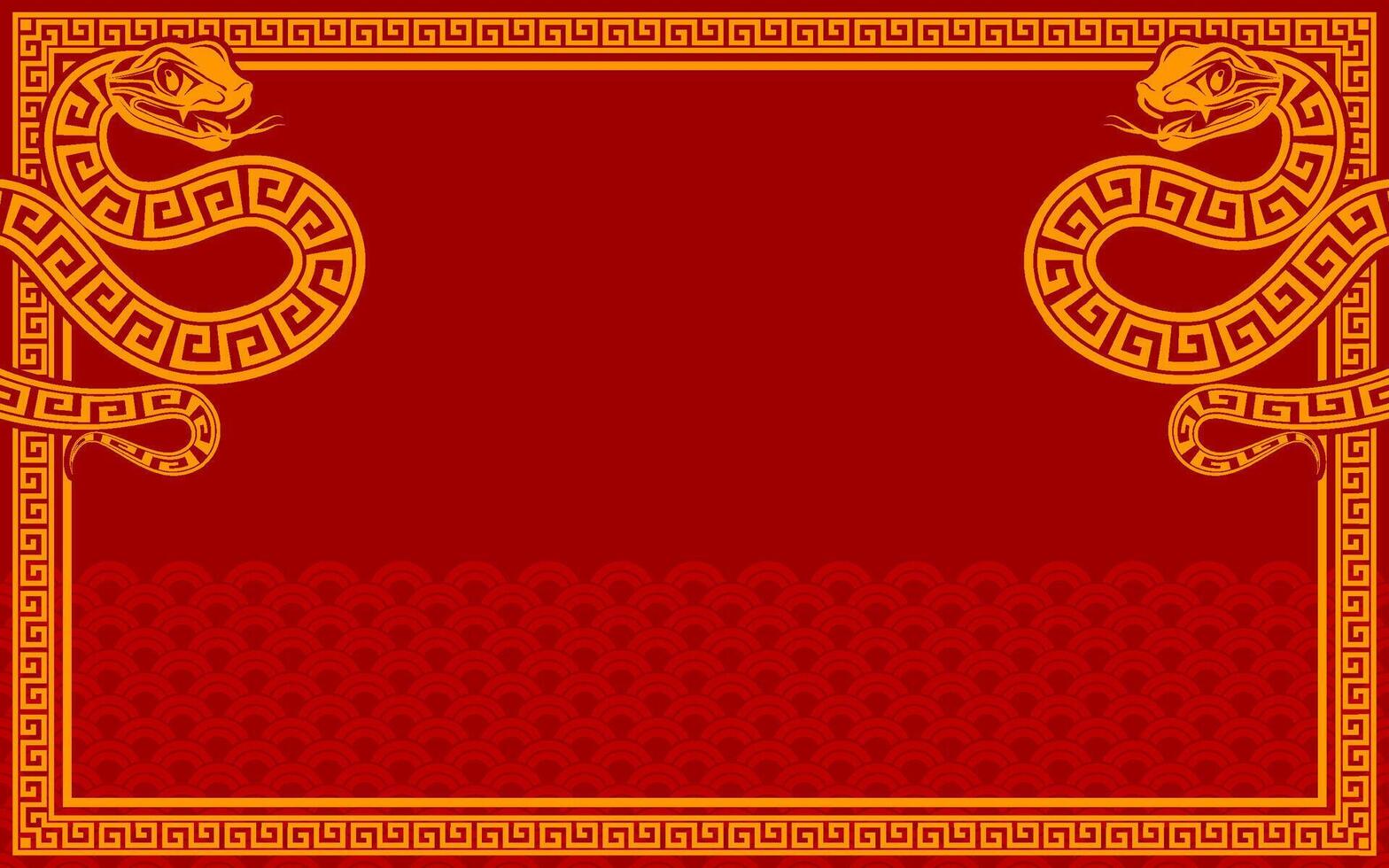 Happy chinese new year 2025 the snake zodiac sign with frame red a paper cut style on color background. vector
