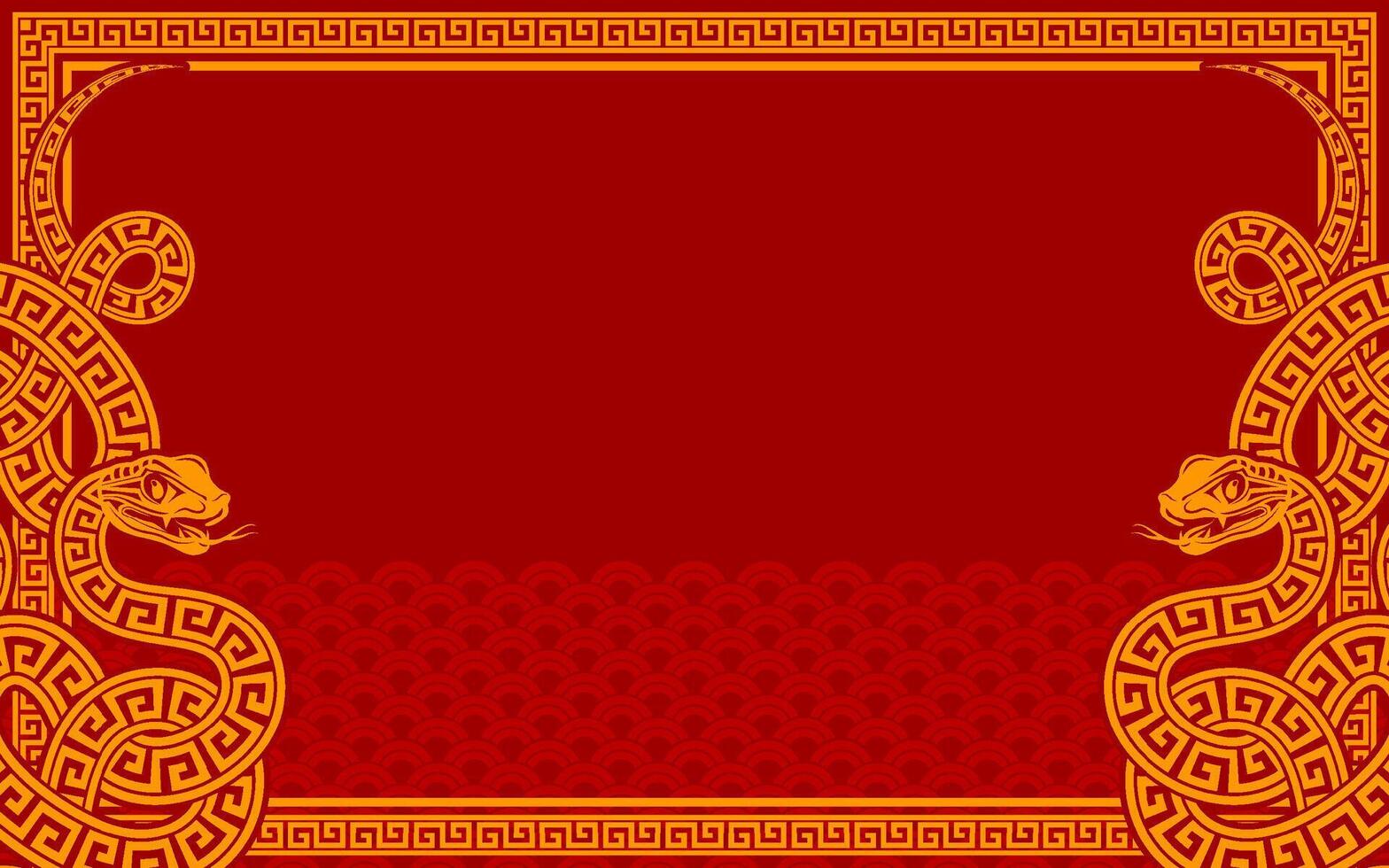 Happy chinese new year 2025 the snake zodiac sign with frame red a paper cut style on color background. vector