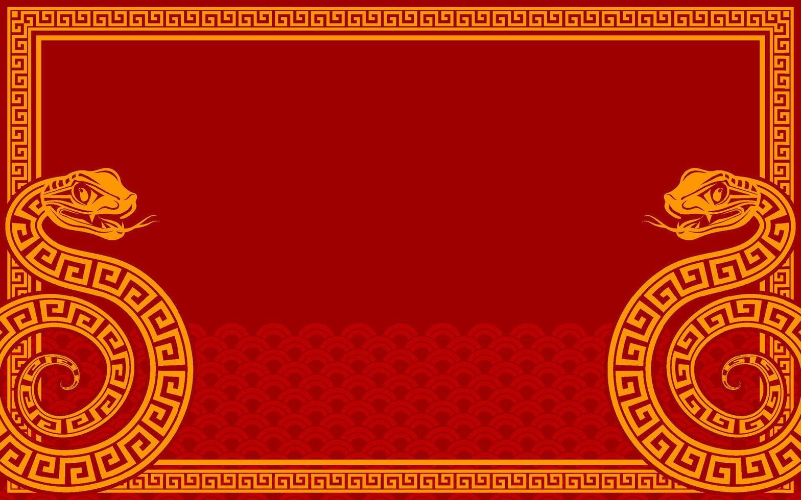 Happy chinese new year 2025 the snake zodiac sign with frame red a paper cut style on color background. vector