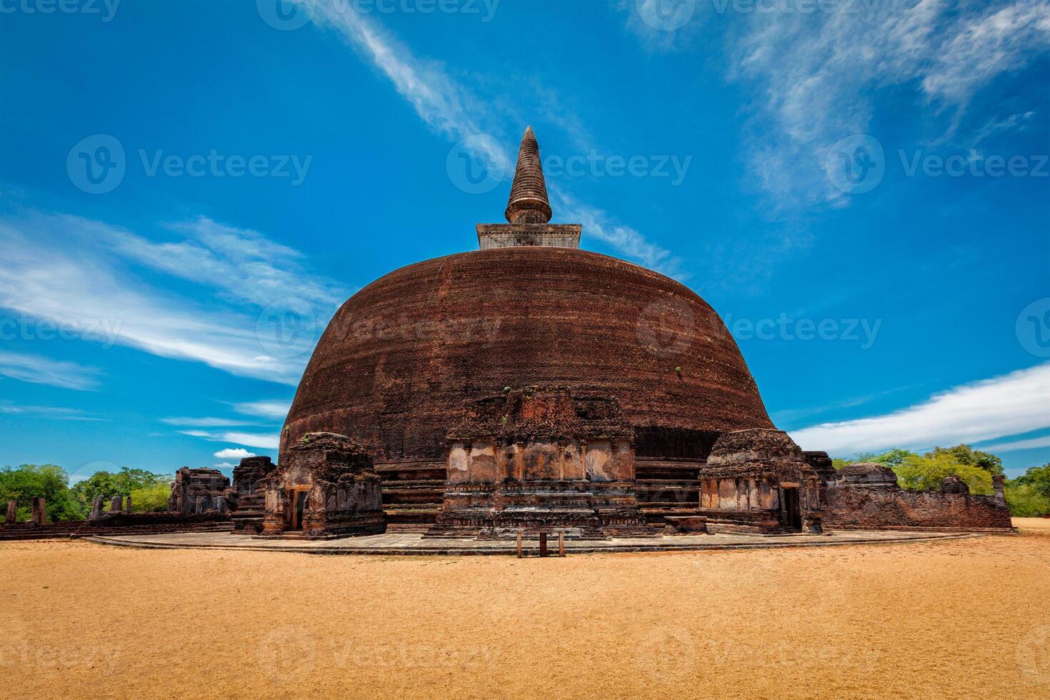 Buddhist dagoba, stupa in ancient city of Polonnaruwa photo