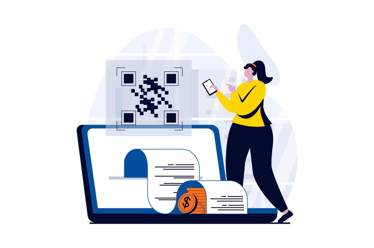 Qr Payment Process Vector Art, Icons, and Graphics for Free Download