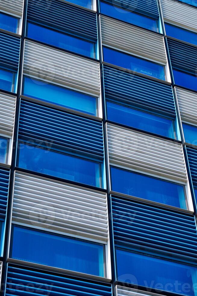 Modern building facade with widnows close up photo
