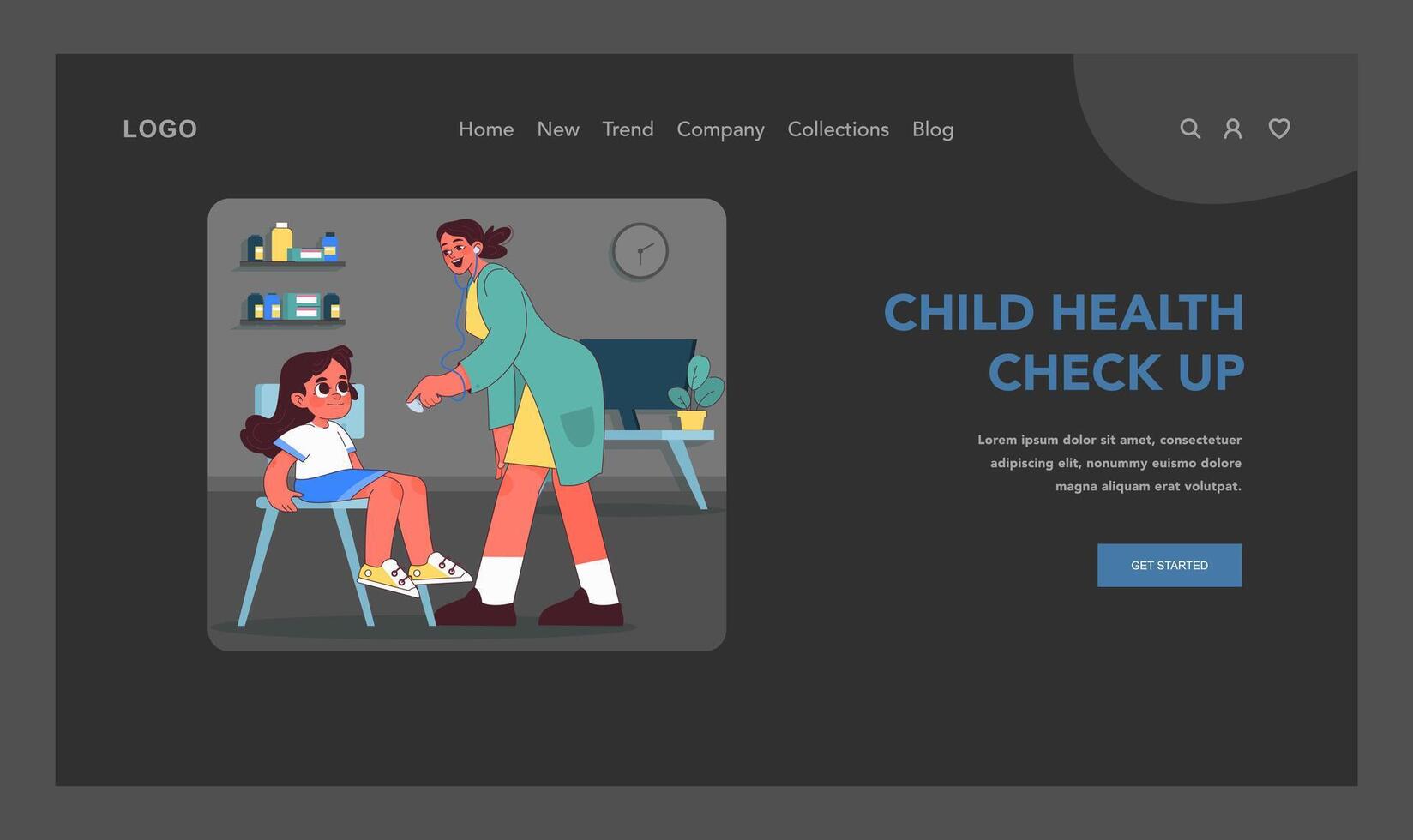 Friendly pediatric check up. illustration vector