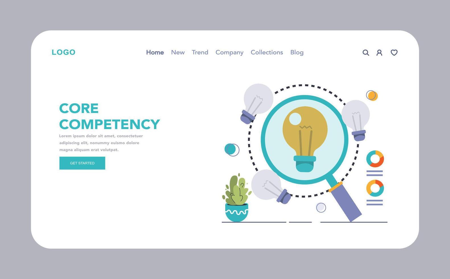 Competitive advantage web or landing set. Advertising and marketing vector