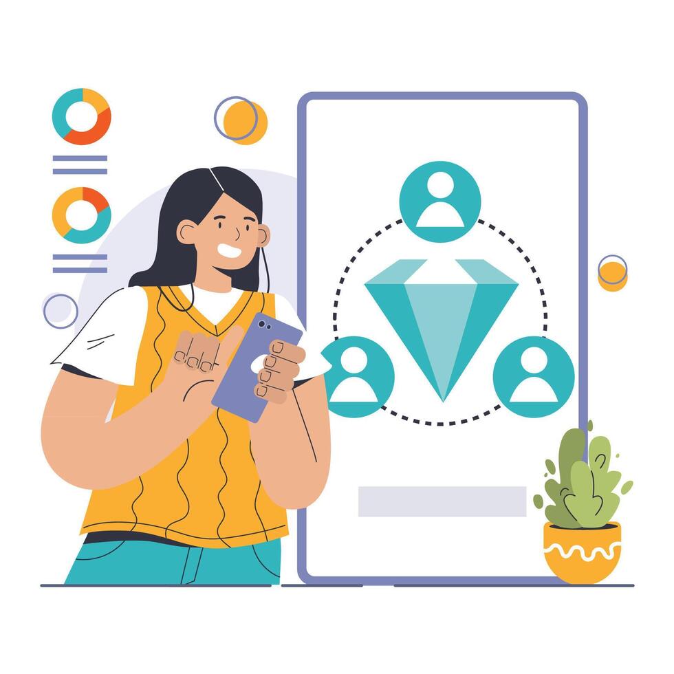 Competitive advantage. Advertising and marketing business strategy. vector