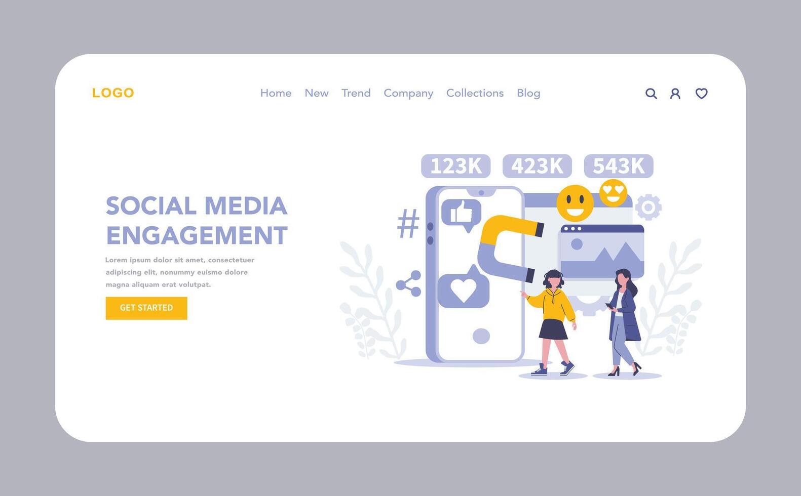 Customer Interaction in marketing concept. Flat illustration vector
