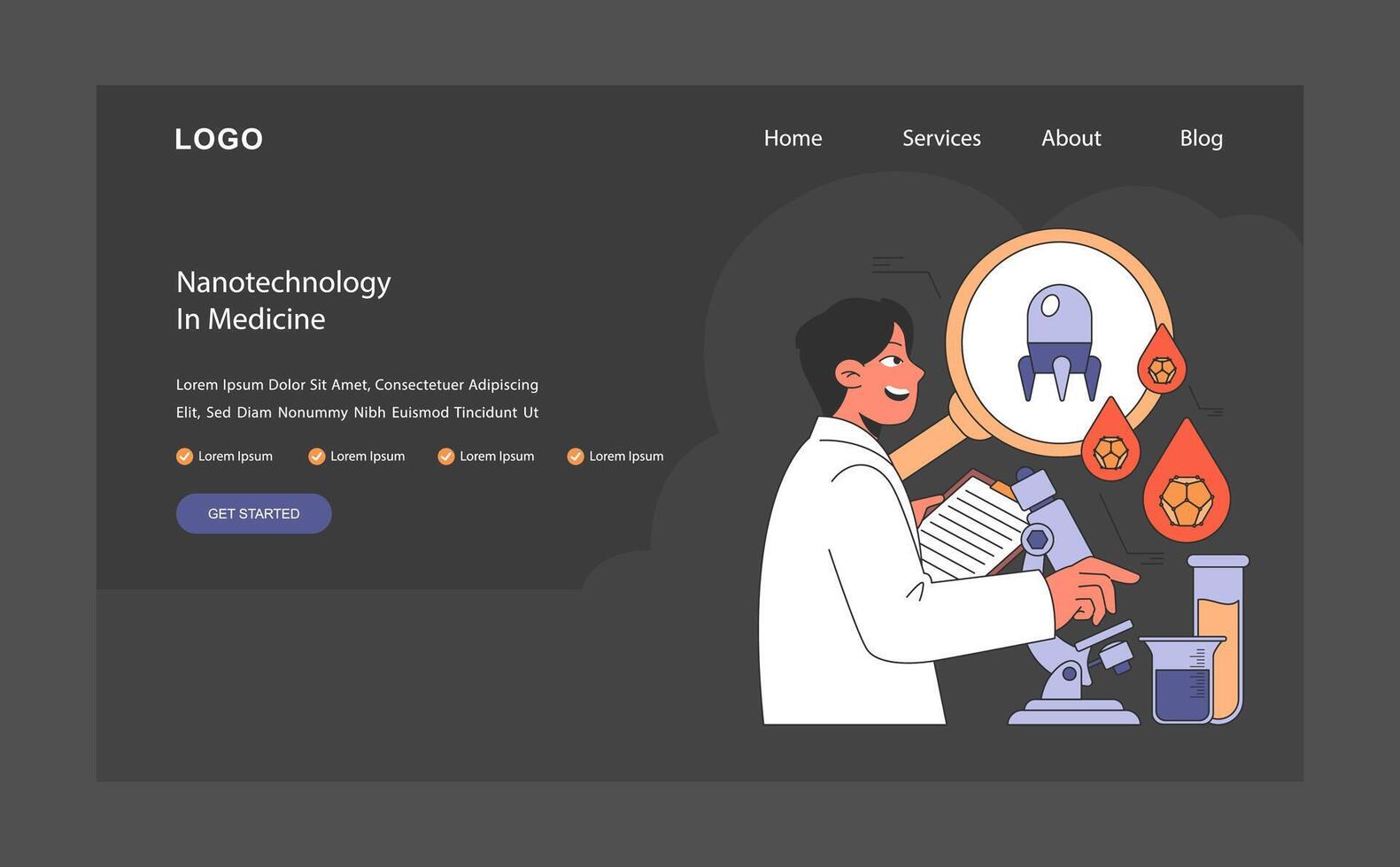 Medical Frontiers concept. Flat illustration. vector