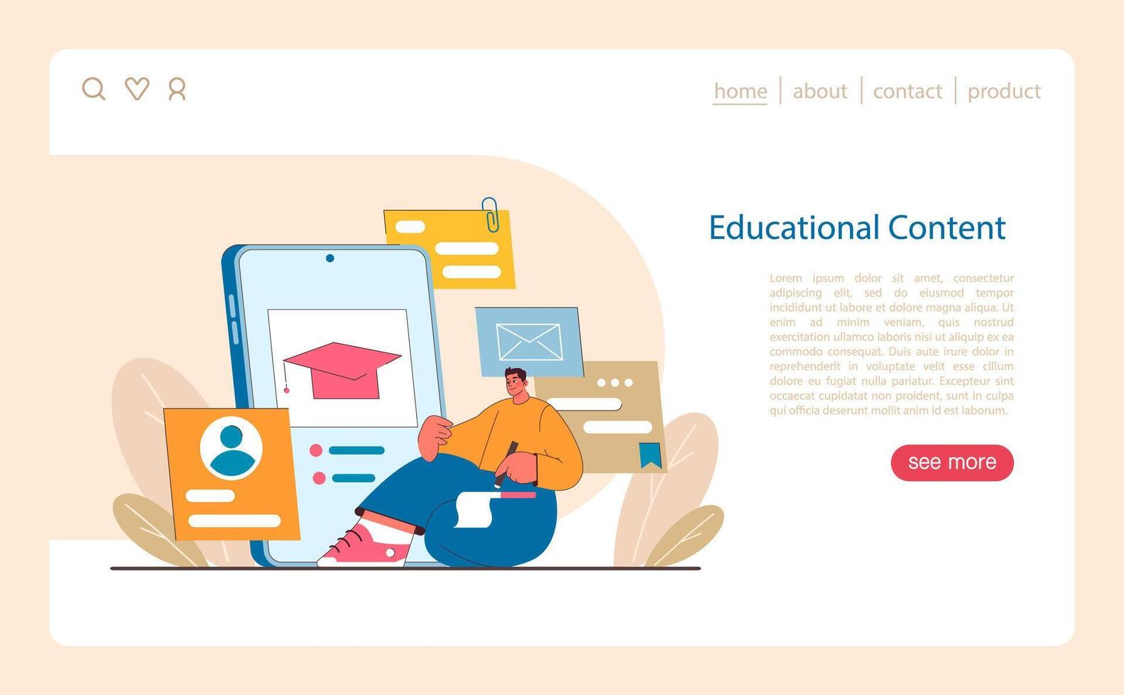 Online Learning Hub concept. A virtual space for educational engagement. vector