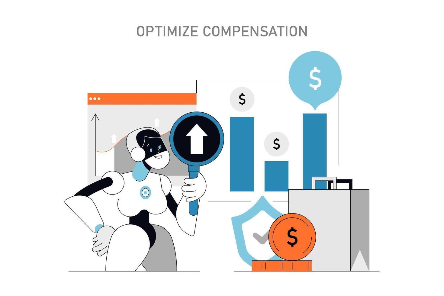 Optimize Compensation concept illustration vector