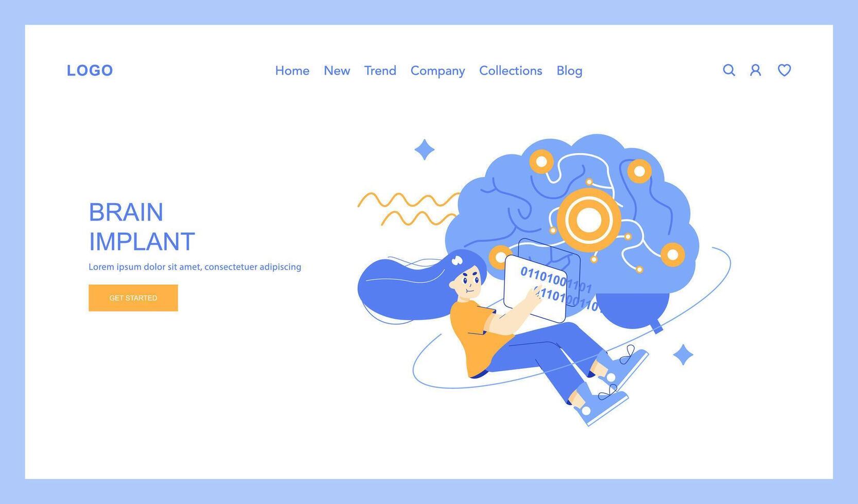 Brain implant technology concept illustration vector