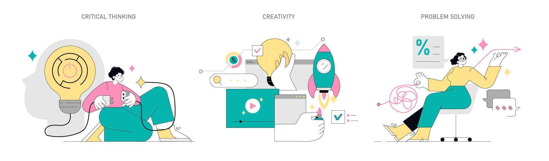 Soft Skills Flat illustration. vector