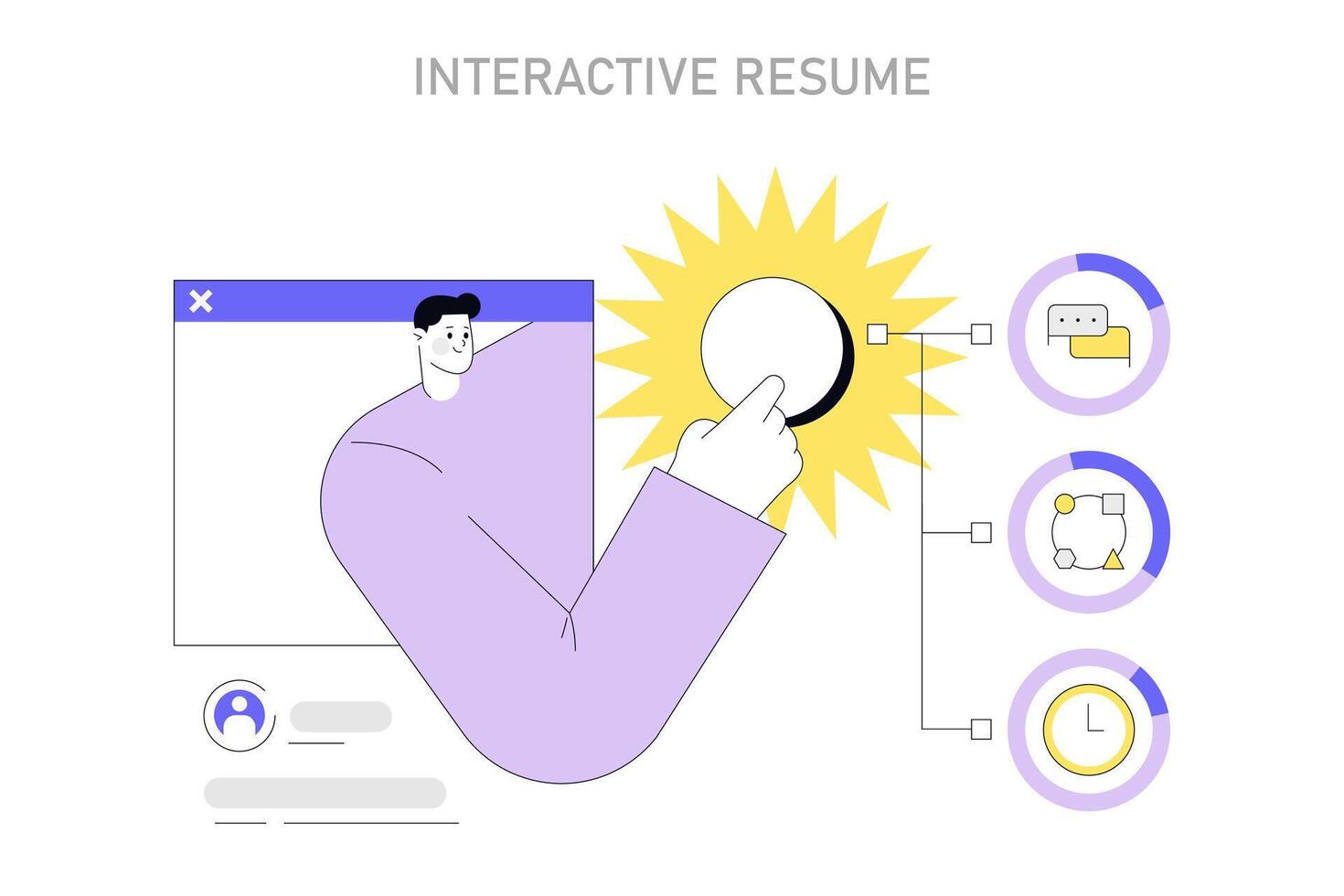 Alternative types summaries. Flat Illustration vector