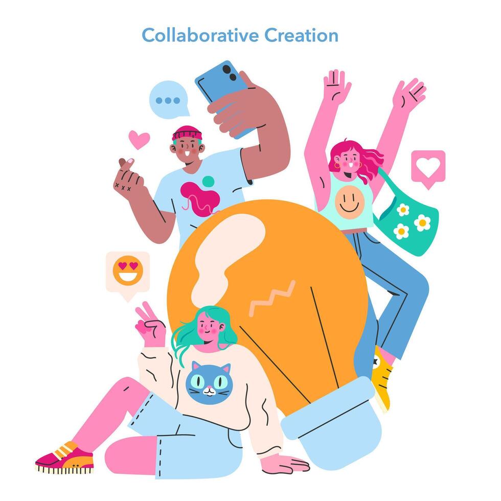 content creation. Flat Illustration vector