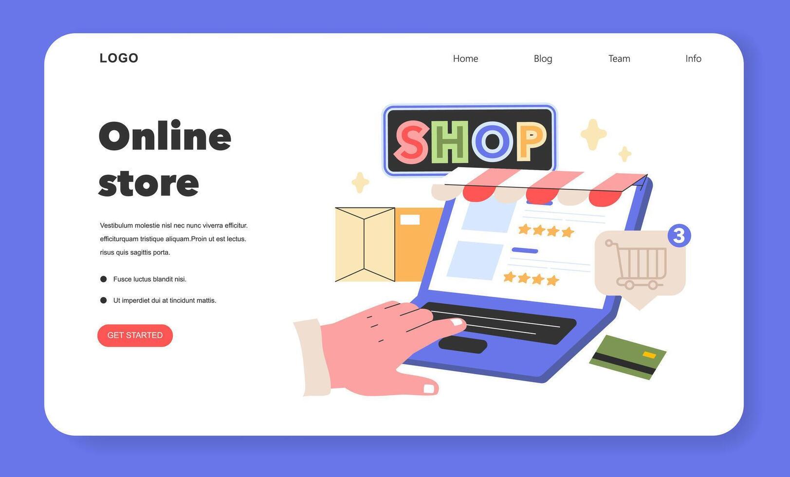 E-commerce Ease concept Hands finalize an online purchase, highlighting the convenience of digital shopping with a vibrant laptop display illustration vector