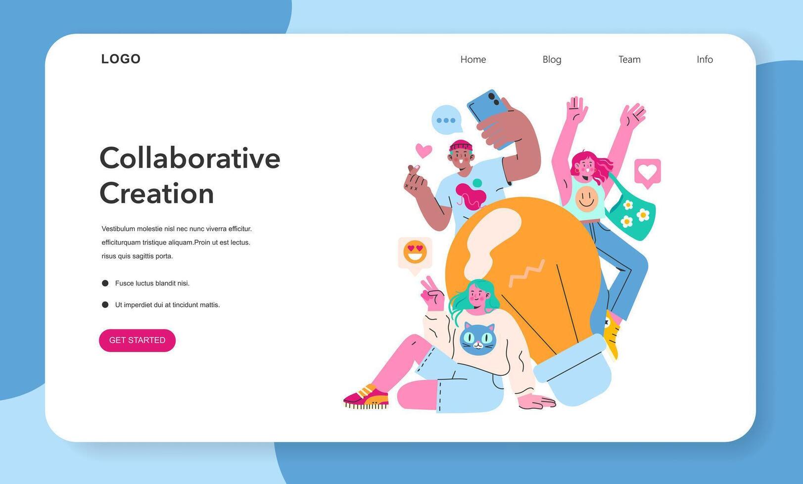 content creation. Flat Illustration vector