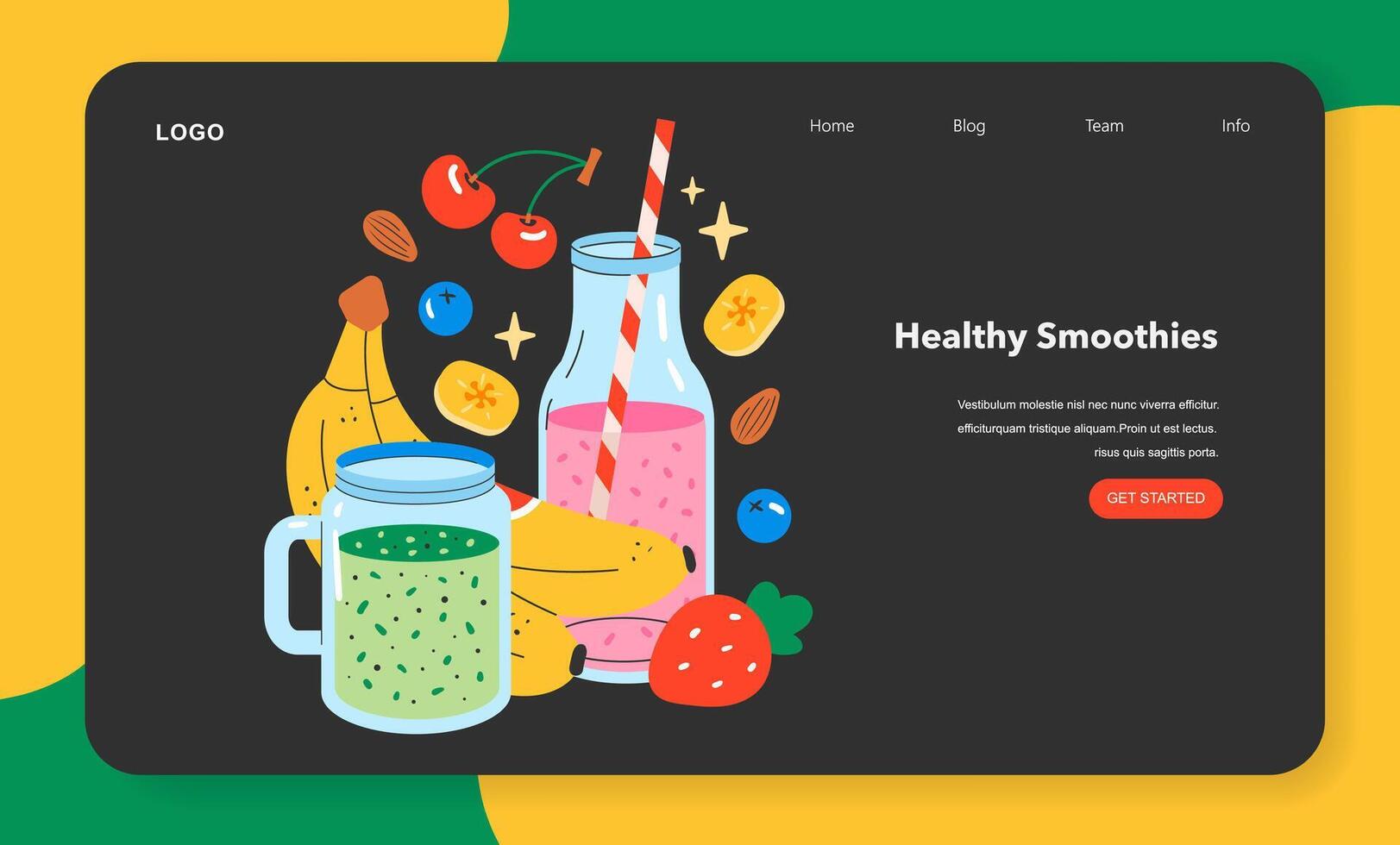 Healthy Snacking. Flat Illustration vector