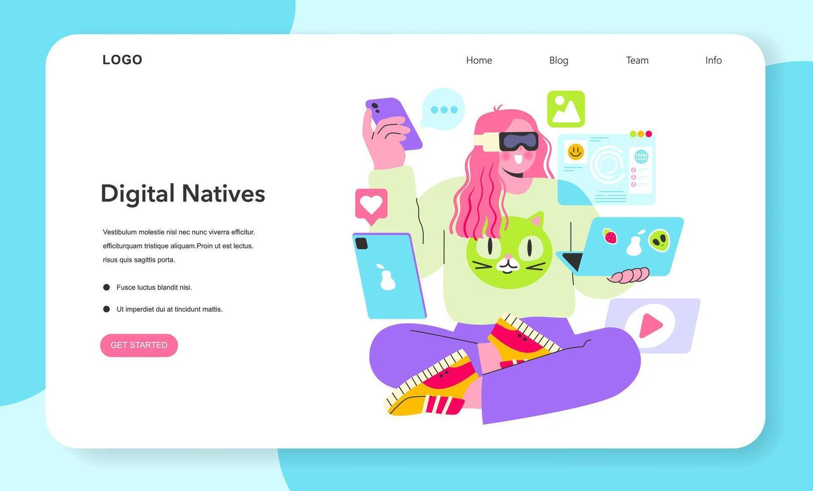 Digital Natives. Flat Illustration vector