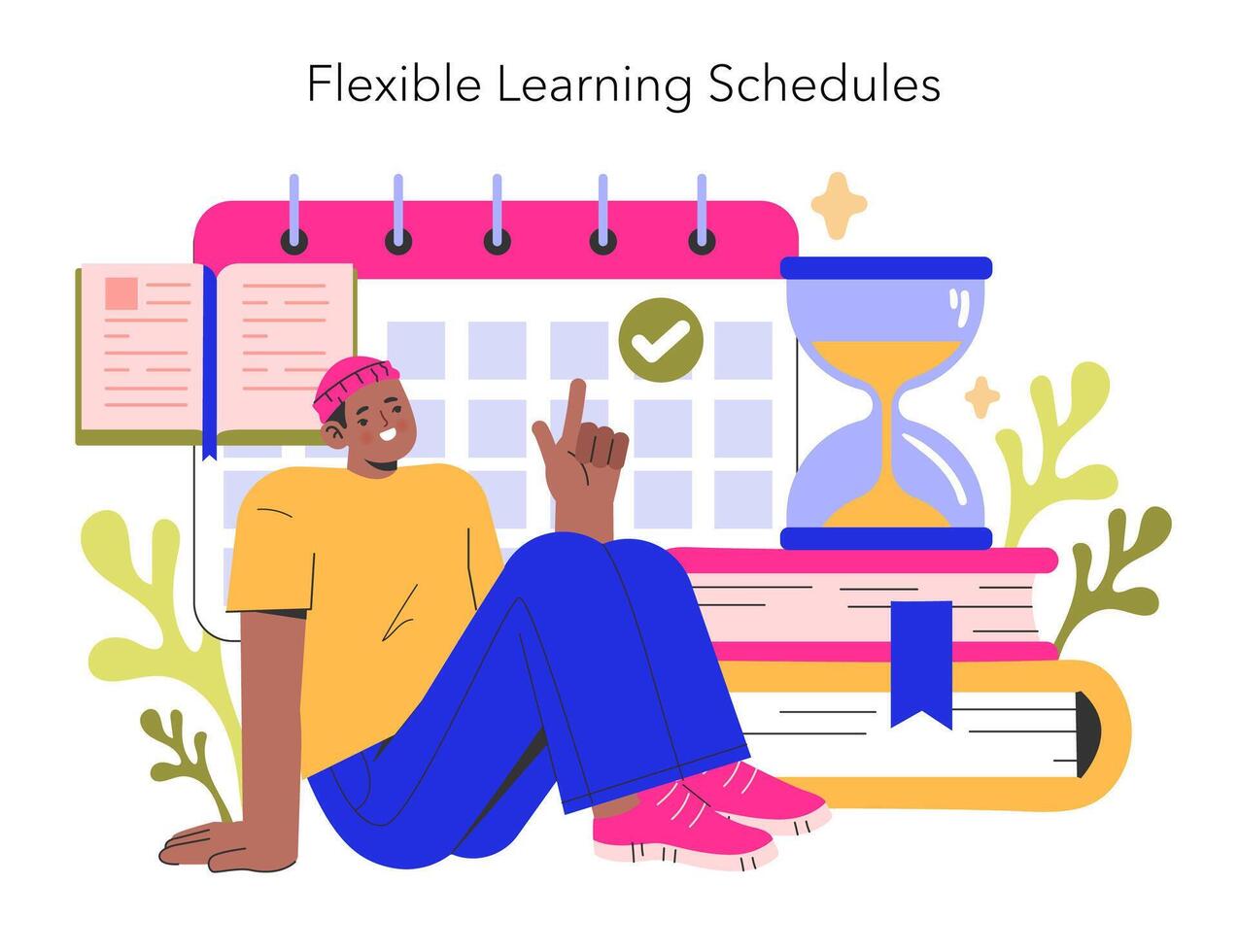 Flexible Learning Flat illustration vector