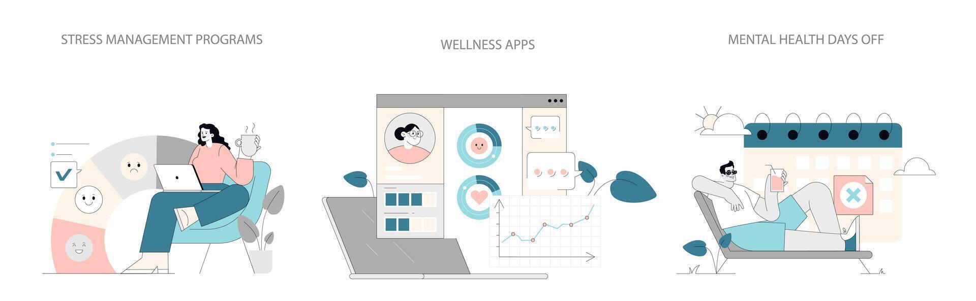 Mental Health Awareness. Flat Illustration vector
