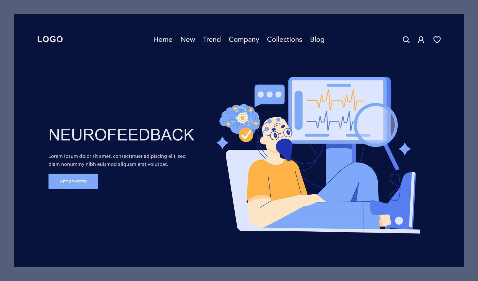 Neurofeedback concept illustration vector