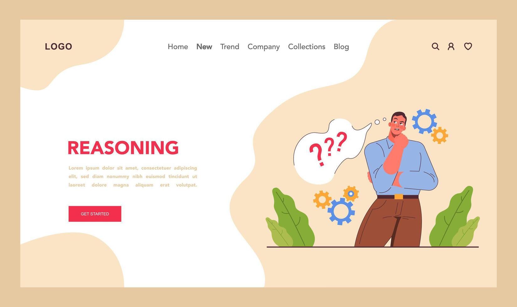 Cognitive skill web banner or landing page. Human cognitive function vector