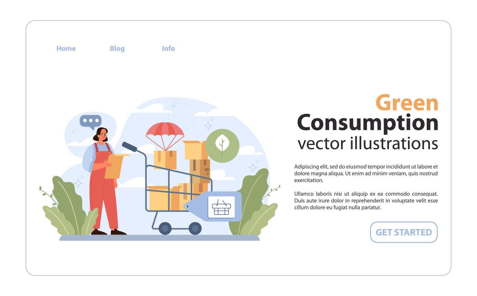 Green Consumption concept. Flat illustration vector