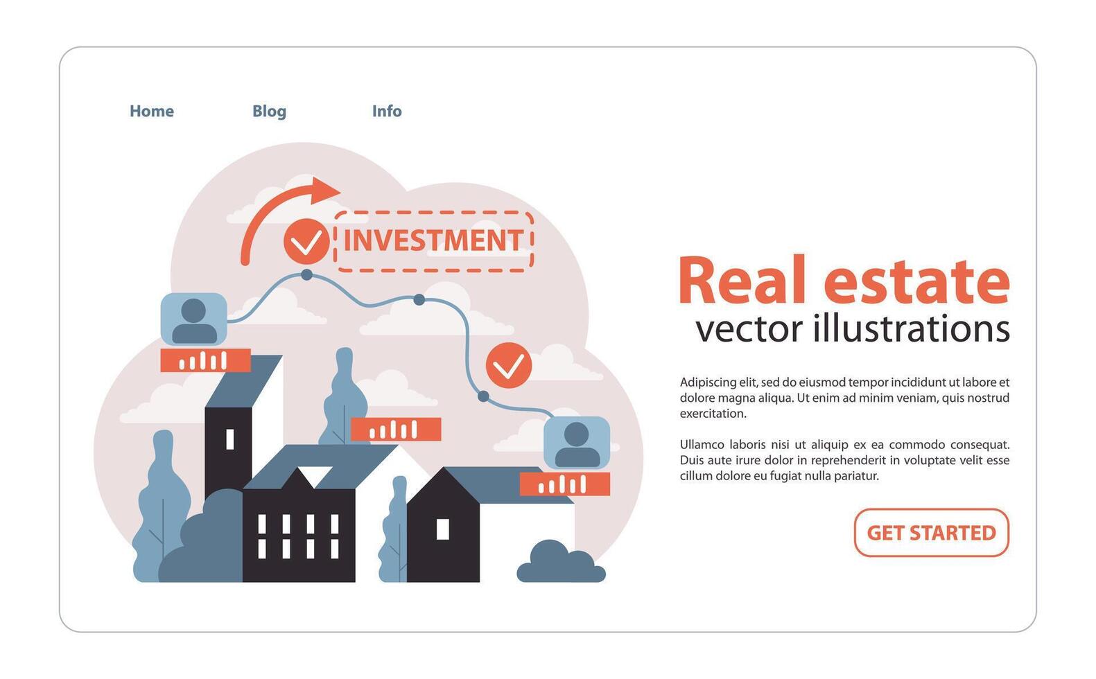 Diversification through real estate. vector