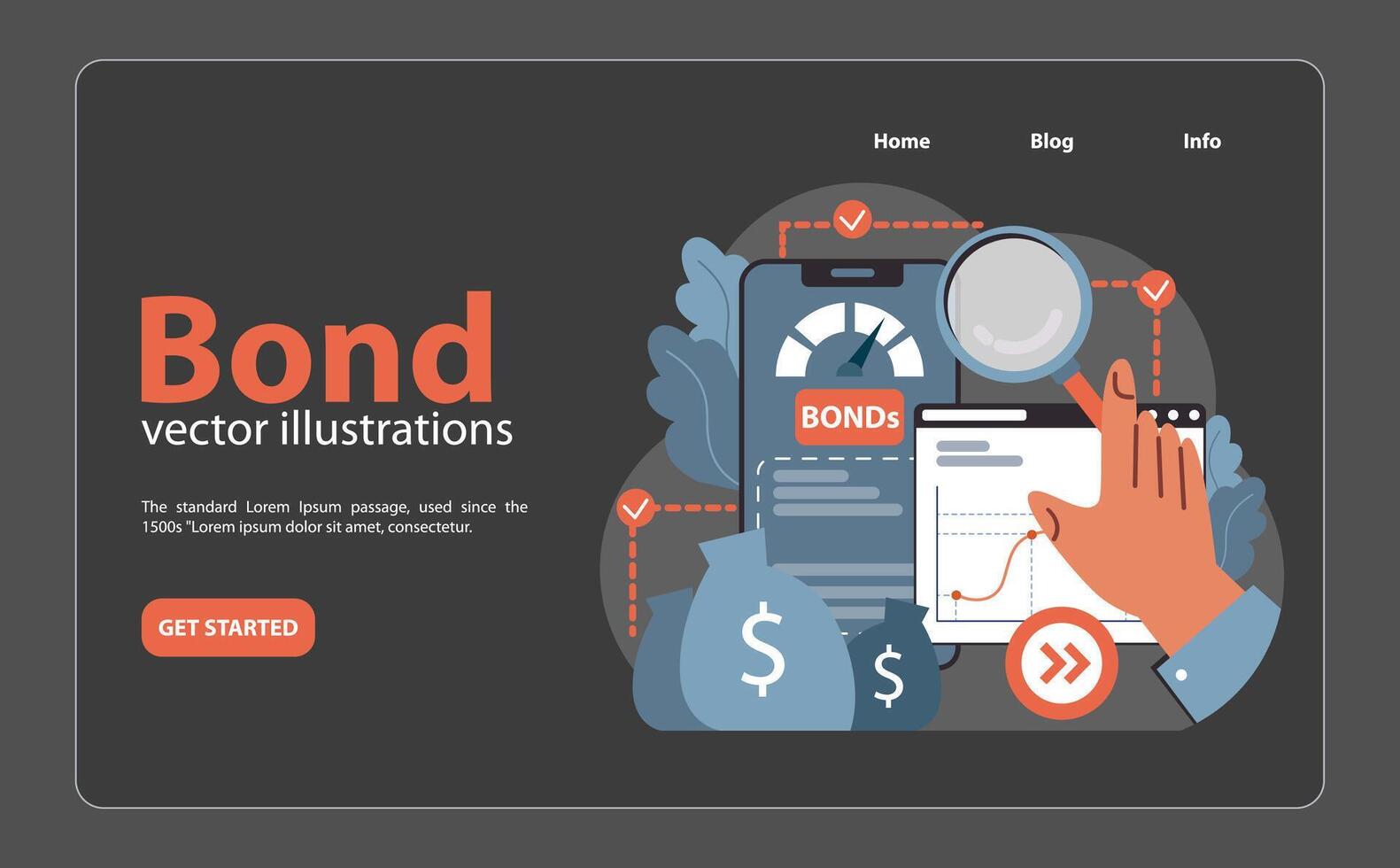 Diversification with bonds. Flat illustration. vector