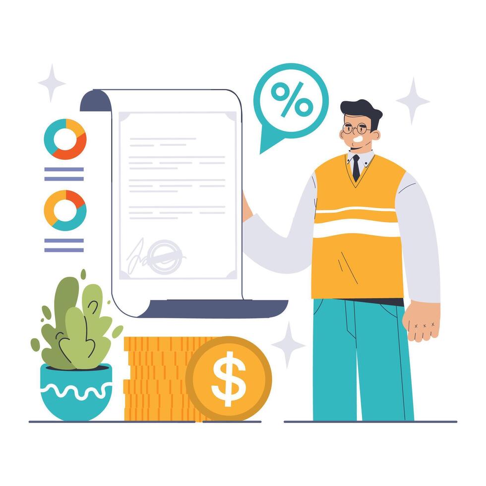 Subsidy concept. Flat illustration vector