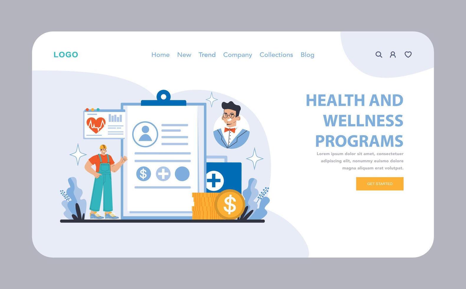 Management and support concept. Flat illustration. vector